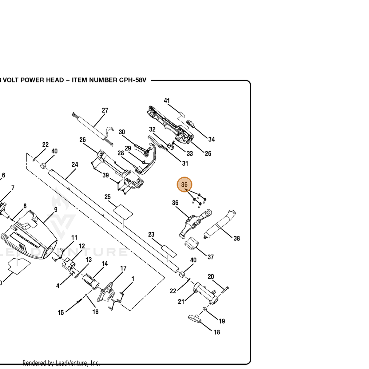 ECHO part 662184001 — IPL diagram snippet (6x zoom, amber highlight)