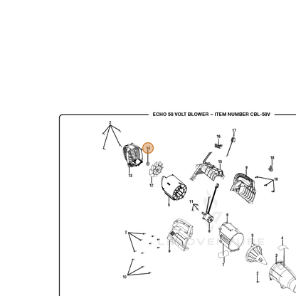 ECHO part 678128002 — IPL diagram snippet (6x zoom, amber highlight)