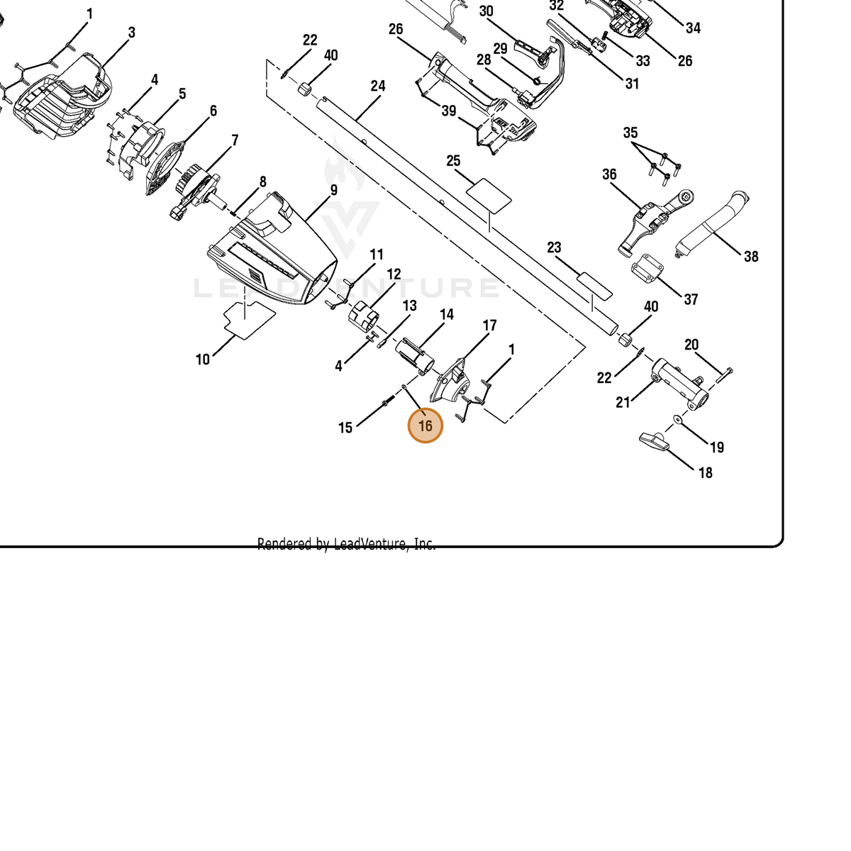 ECHO part 678287001 — IPL diagram snippet (6x zoom, amber highlight)