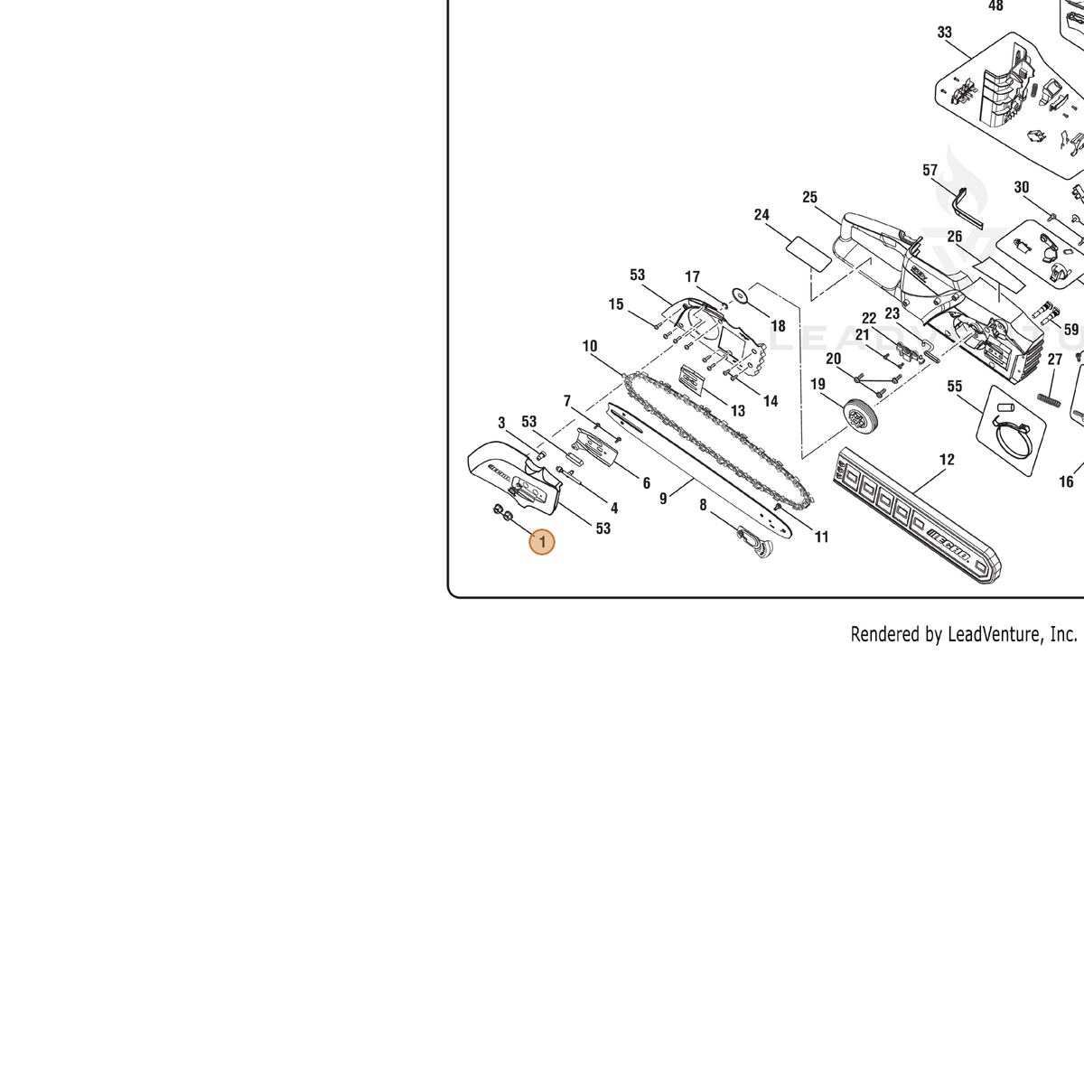 ECHO part 678339003 — IPL diagram snippet (6x zoom, amber highlight)