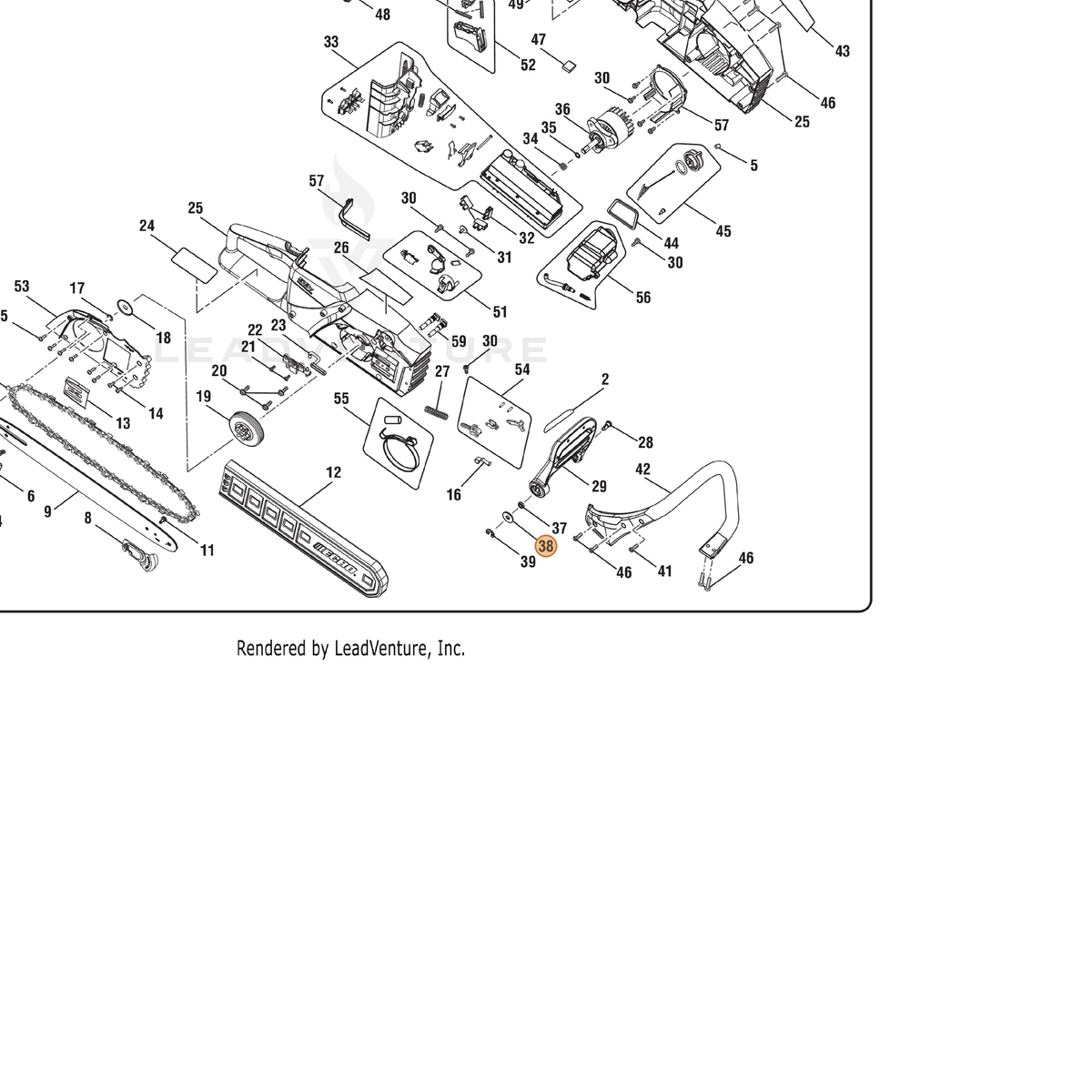 ECHO part 678587001 — IPL diagram snippet (6x zoom, amber highlight)