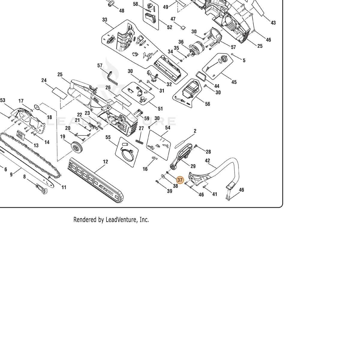 ECHO part 678602002 — IPL diagram snippet (6x zoom, amber highlight)