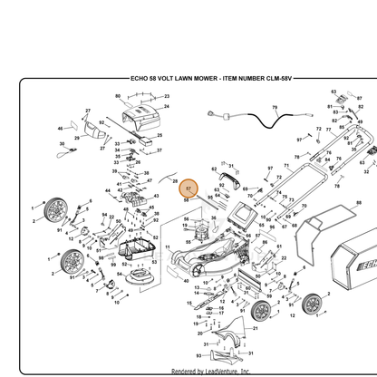 ECHO part 678880001 — IPL diagram snippet (6x zoom, amber highlight)