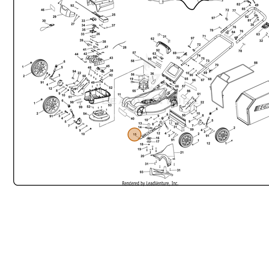 Echo part 681938001 — IPL diagram snippet (6x zoom, amber highlight)