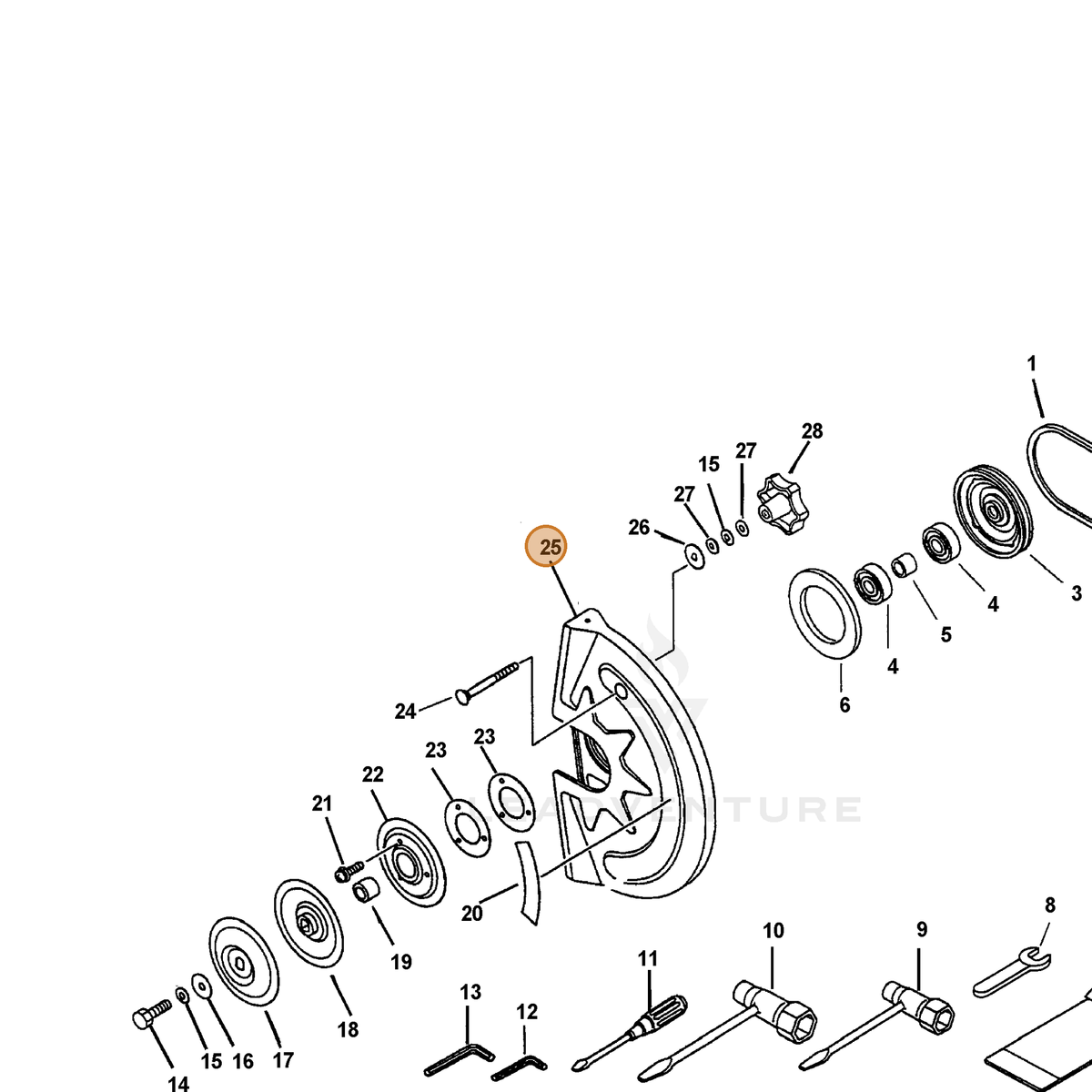 ECHO part 68901007061 — IPL diagram snippet (6x zoom, amber highlight)