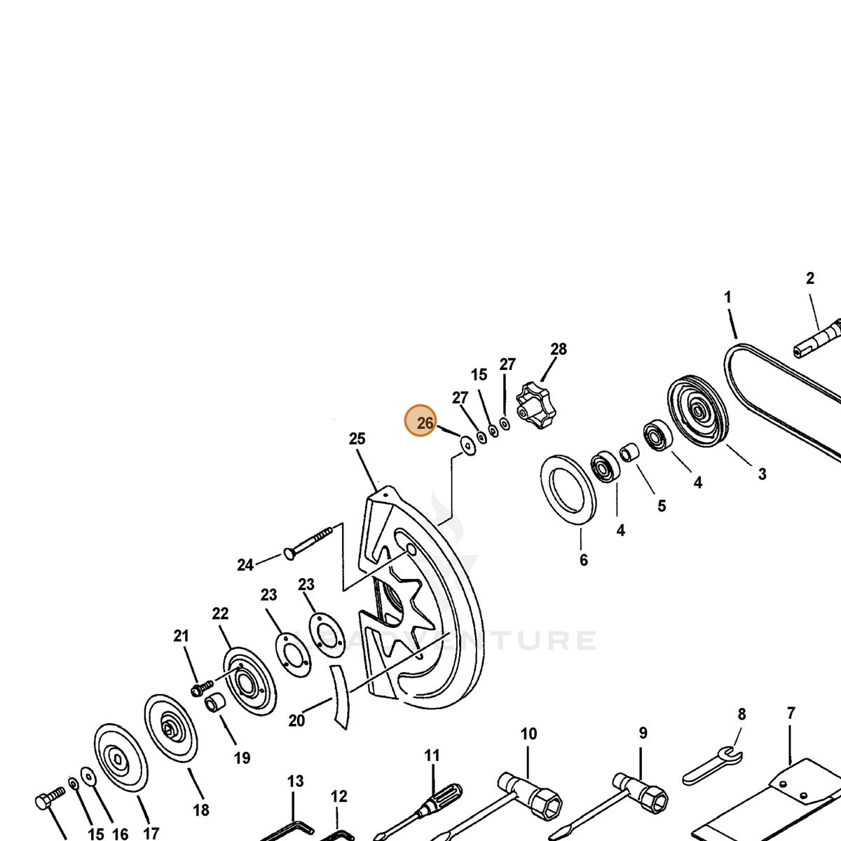 ECHO part 68902305260 — IPL diagram snippet (6x zoom, amber highlight)