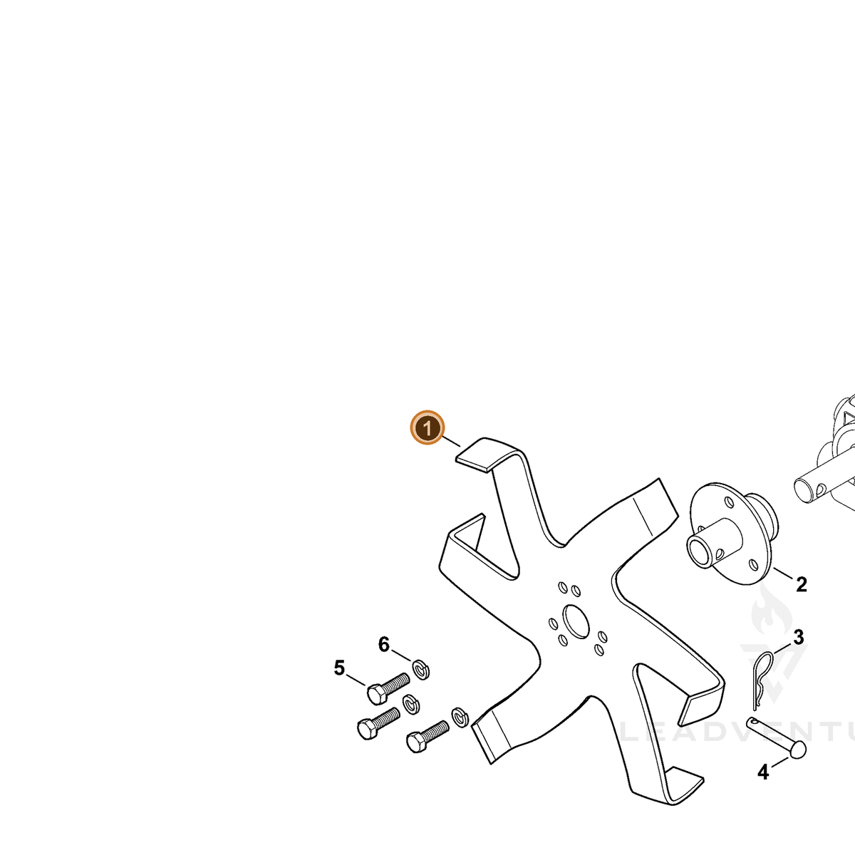 ECHO part 69001011050 — IPL diagram snippet (6x zoom, amber highlight)