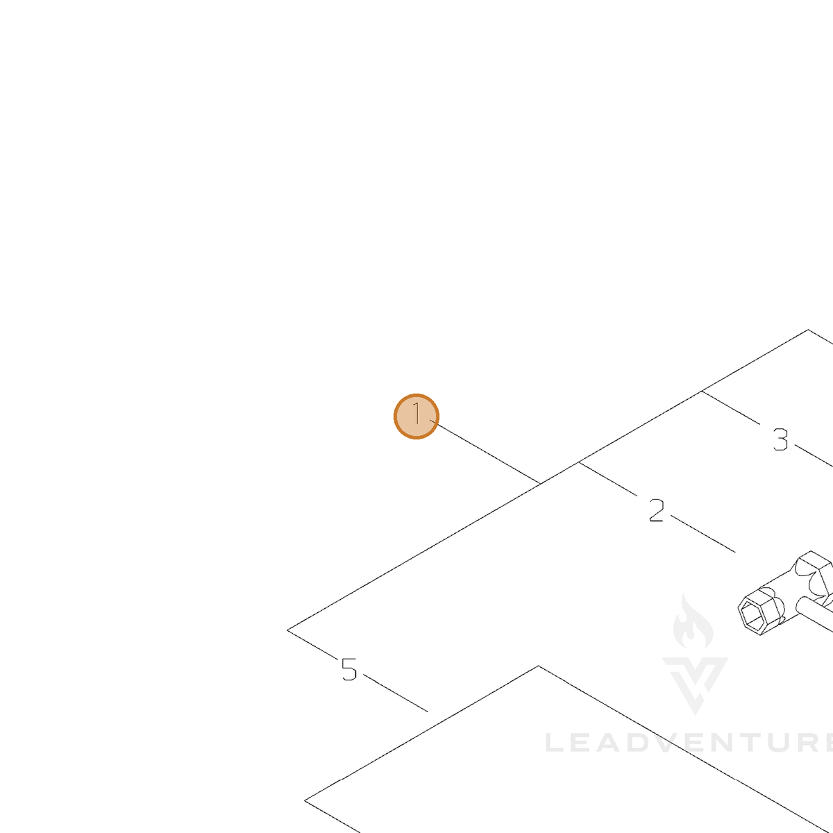 ECHO part 69023-92310 — IPL diagram snippet (6x zoom, amber highlight)