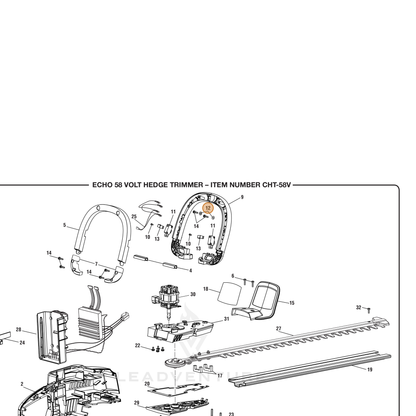 ECHO part 690969001 — IPL diagram snippet (6x zoom, amber highlight)