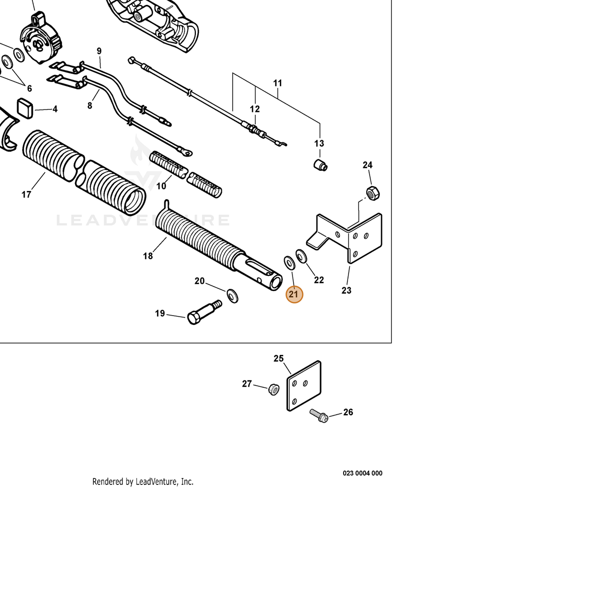 ECHO part 69402921060 — IPL diagram snippet (6x zoom, amber highlight)