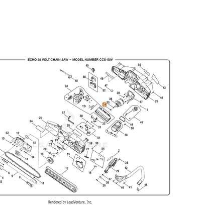 ECHO part 694071001 — IPL diagram snippet (6x zoom, amber highlight)