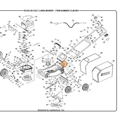 ECHO part 694467001 — IPL diagram snippet (6x zoom, amber highlight)
