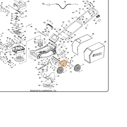 ECHO part 694468001 — IPL diagram snippet (6x zoom, amber highlight)