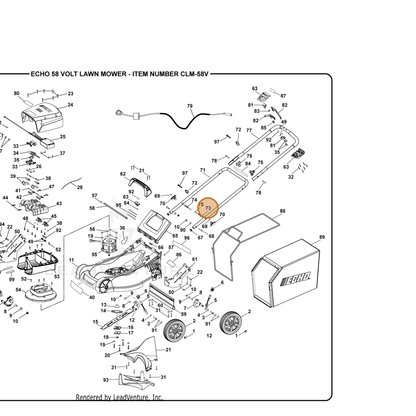 ECHO part 694489001 — IPL diagram snippet (6x zoom, amber highlight)