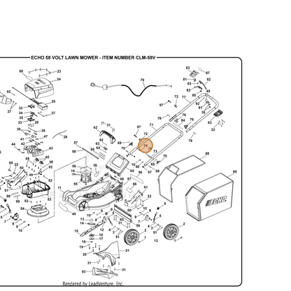 ECHO part 694490001 — IPL diagram snippet (6x zoom, amber highlight)