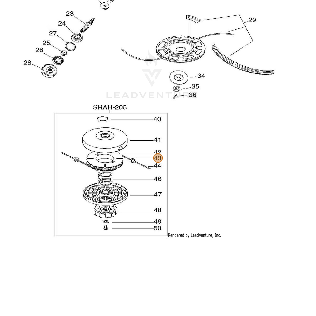 ECHO part 69621206032 — IPL diagram snippet (6x zoom, amber highlight)