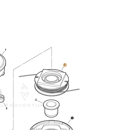 ECHO part 69621452730 — IPL diagram snippet (6x zoom, amber highlight)