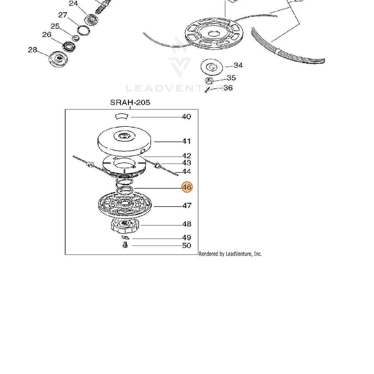 ECHO part 69621606030 — IPL diagram snippet (6x zoom, amber highlight)