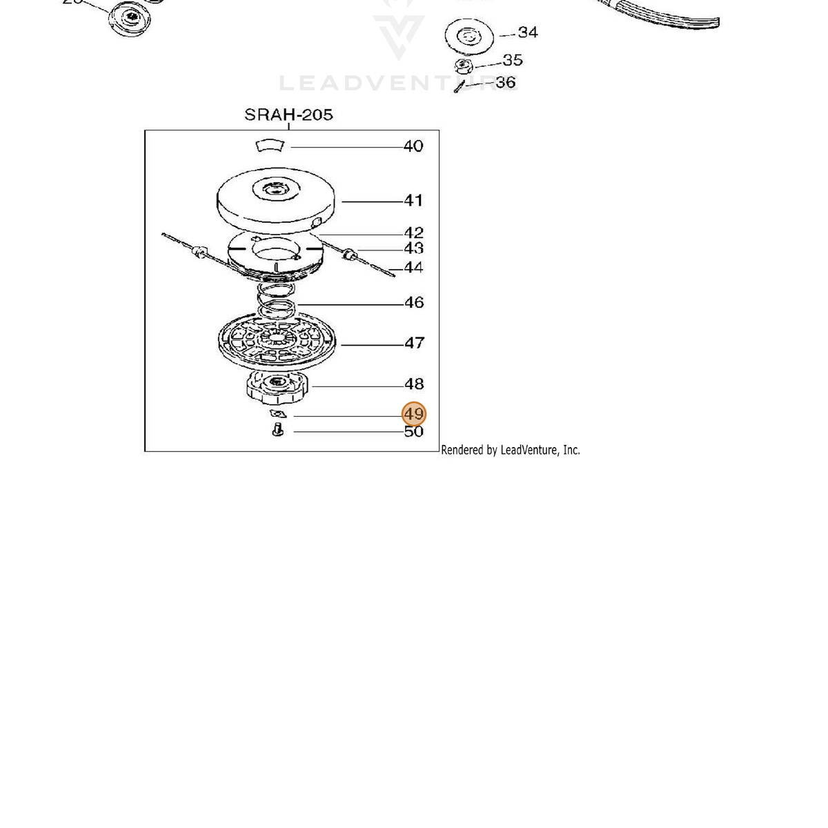 ECHO part 69622006030 — IPL diagram snippet (6x zoom, amber highlight)