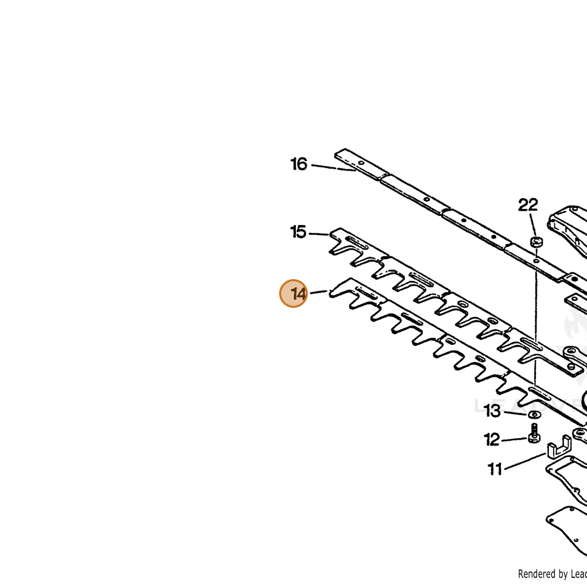 ECHO part 69701104561 — IPL diagram snippet (6x zoom, amber highlight)