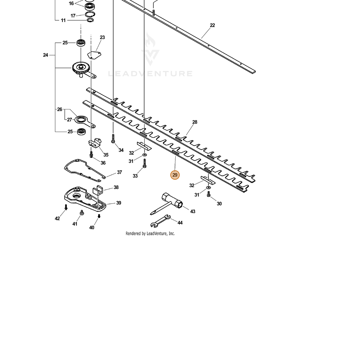 ECHO part 69701108960 — IPL diagram snippet (6x zoom, amber highlight)