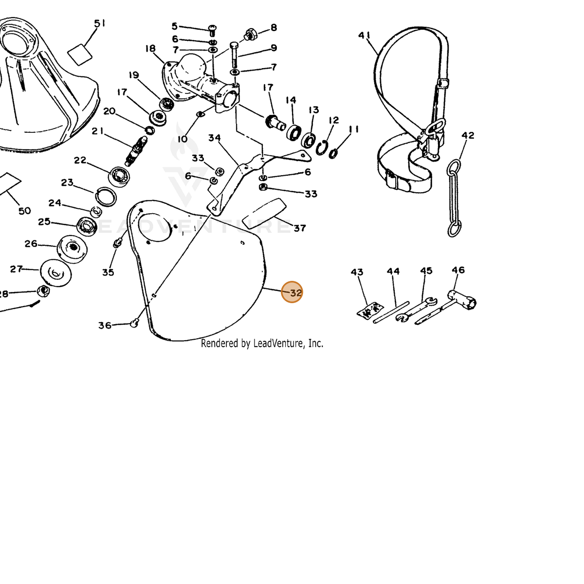 ECHO part 69900020330 — IPL diagram snippet (6x zoom, amber highlight)
