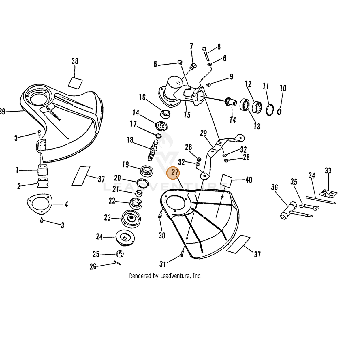 ECHO part 69900023532 — IPL diagram snippet (6x zoom, amber highlight)