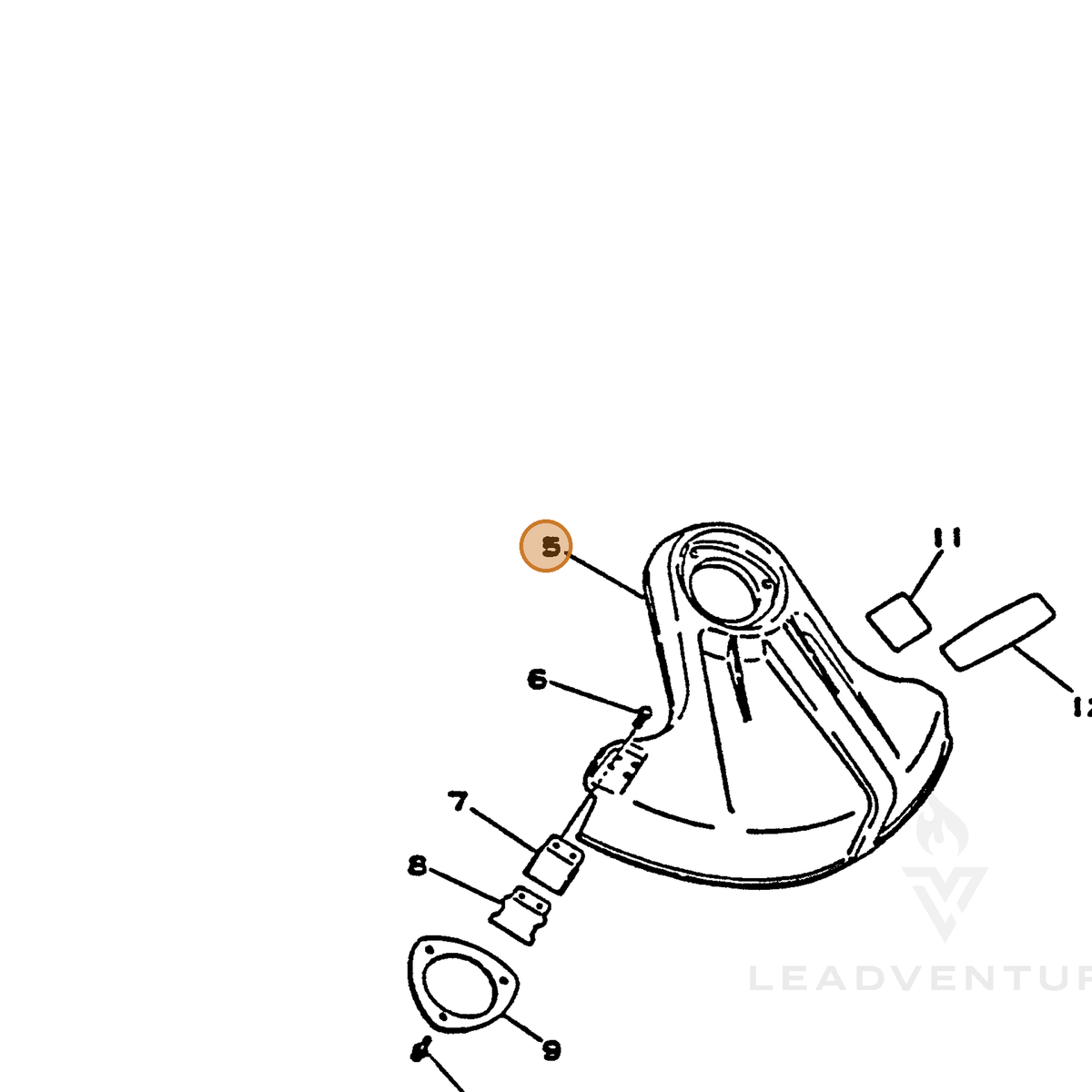 ECHO part 69900040831 — IPL diagram snippet (6x zoom, amber highlight)