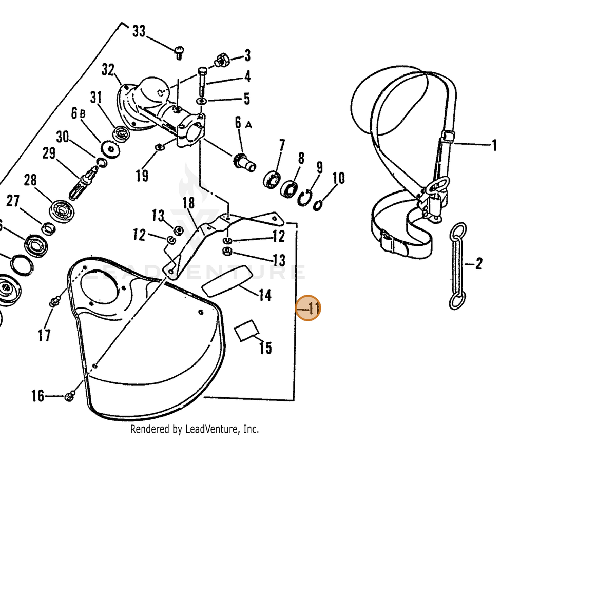 ECHO part 69900052330 — IPL diagram snippet (6x zoom, amber highlight)