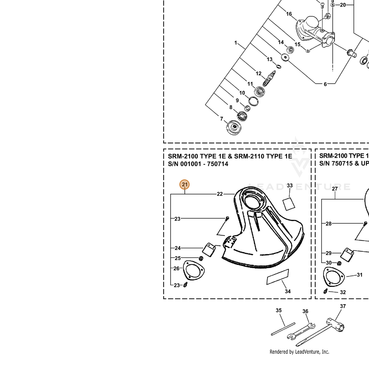 ECHO part 69900440931 — IPL diagram snippet (6x zoom, amber highlight)