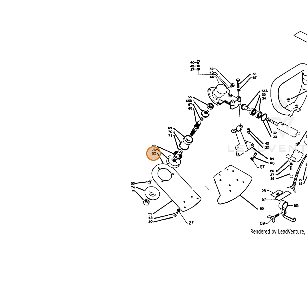 ECHO part 69900620230 — IPL diagram snippet (6x zoom, amber highlight)