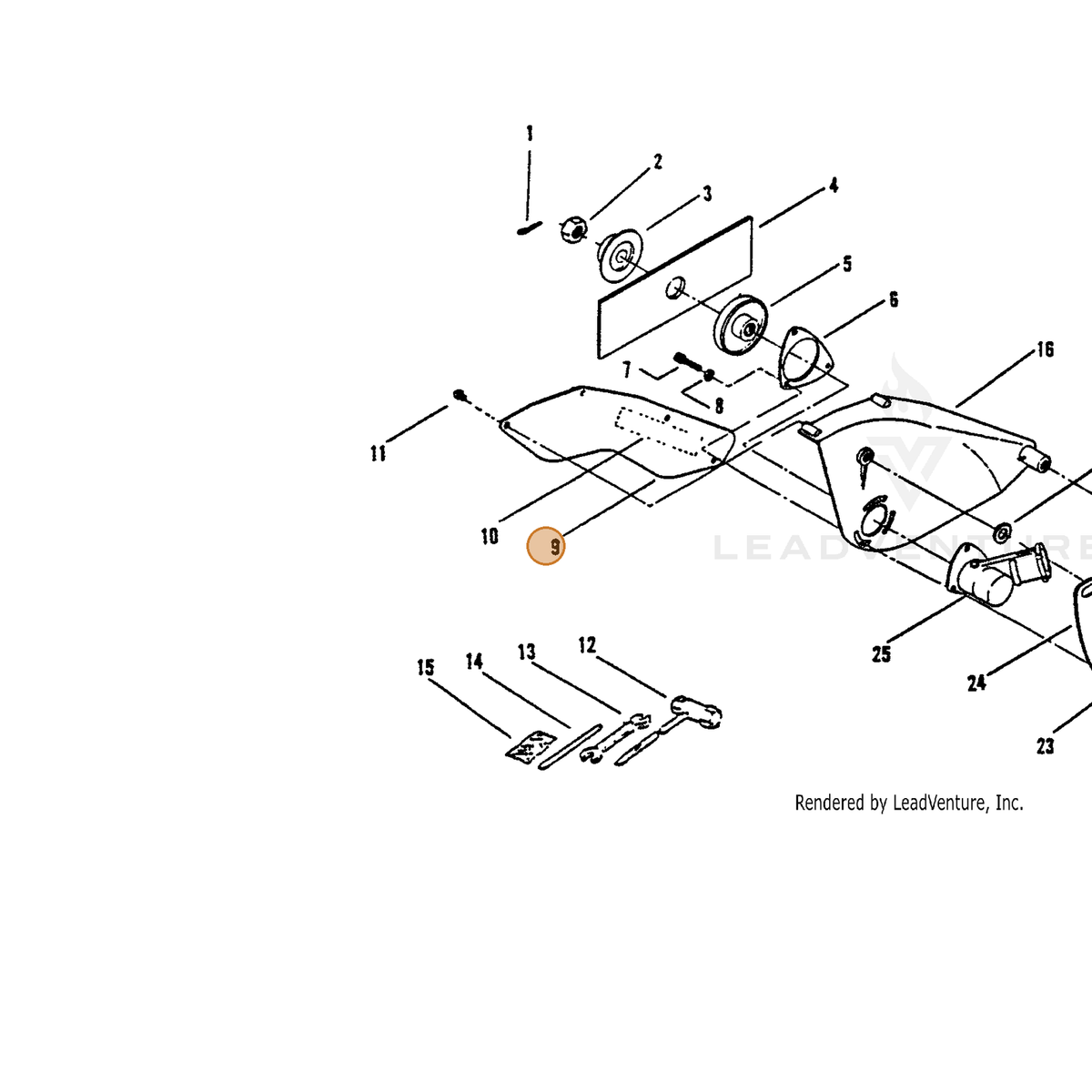 ECHO part 69900952630 — IPL diagram snippet (6x zoom, amber highlight)