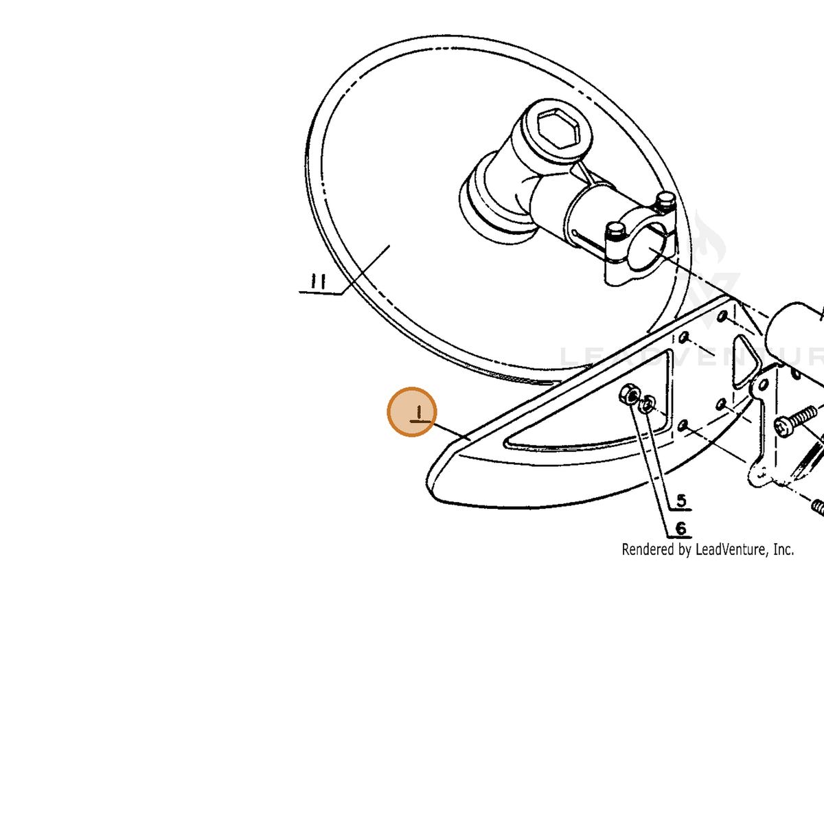 ECHO part 69901005330 — IPL diagram snippet (6x zoom, amber highlight)