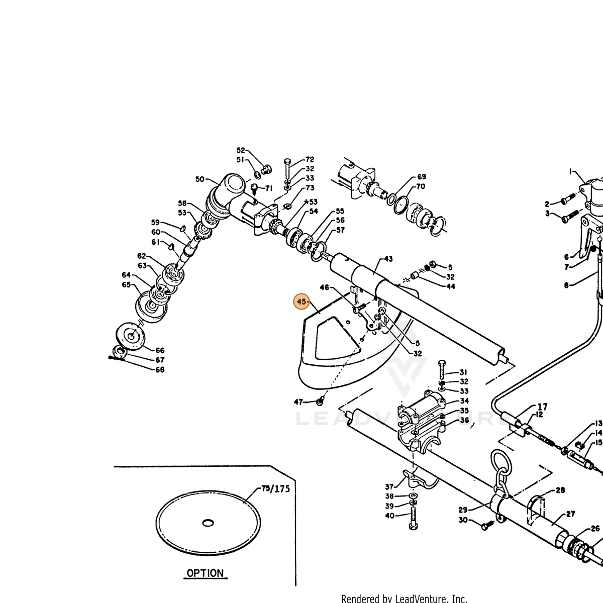 ECHO part 69901006130 — IPL diagram snippet (6x zoom, amber highlight)