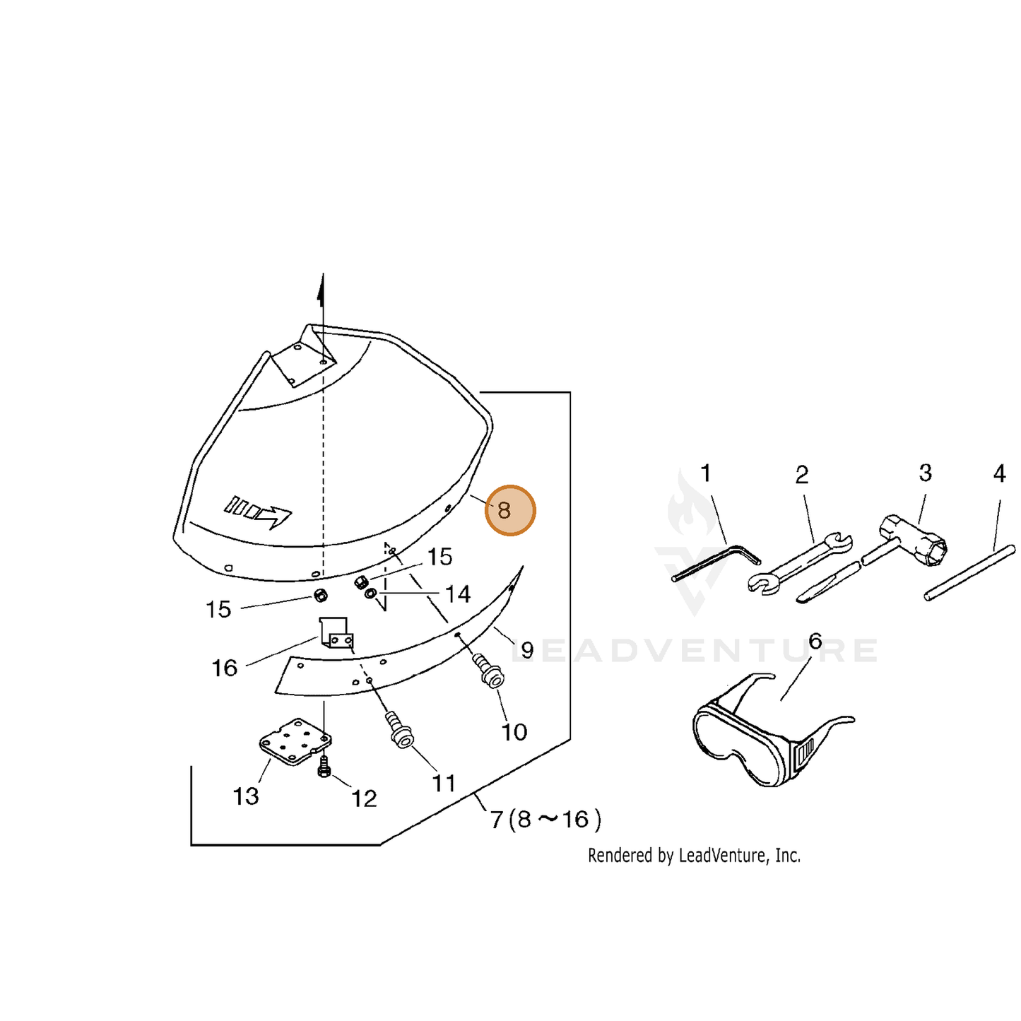 ECHO part 69901052931 — IPL diagram snippet (6x zoom, amber highlight)