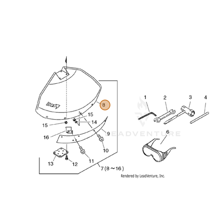ECHO part 69901052931 — IPL diagram snippet (6x zoom, amber highlight)