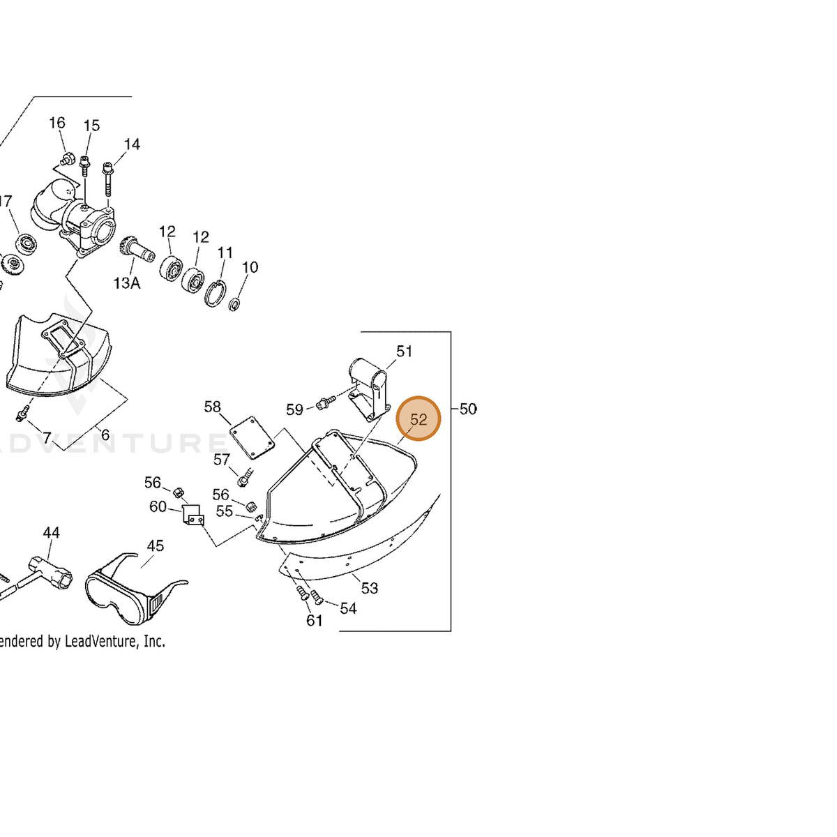 ECHO part 69901054430 — IPL diagram snippet (6x zoom, amber highlight)