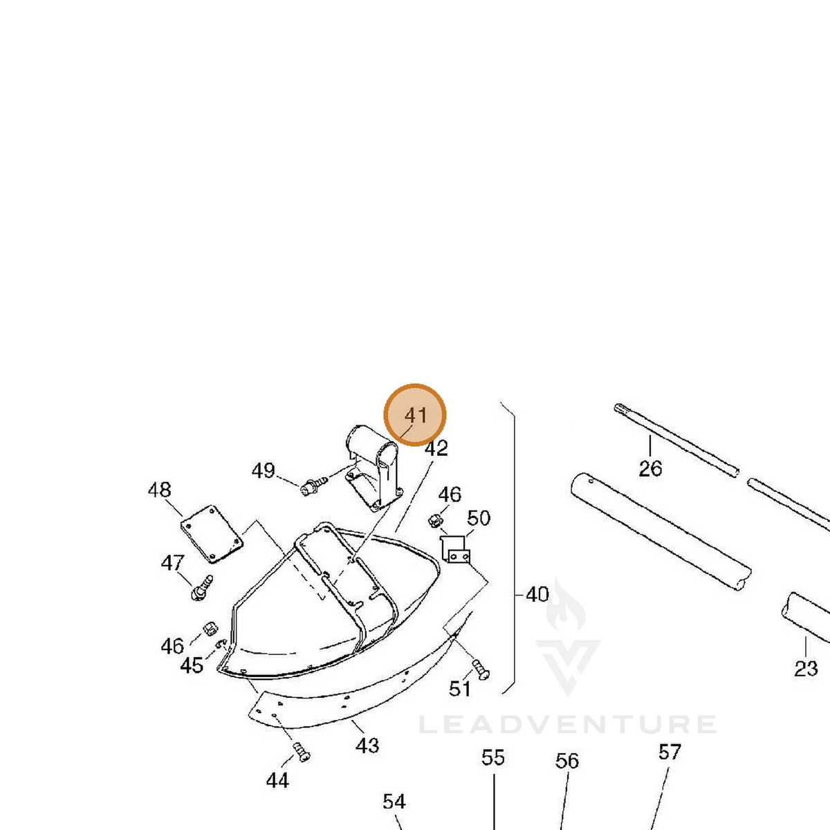 ECHO part 69901127230 — IPL diagram snippet (6x zoom, amber highlight)
