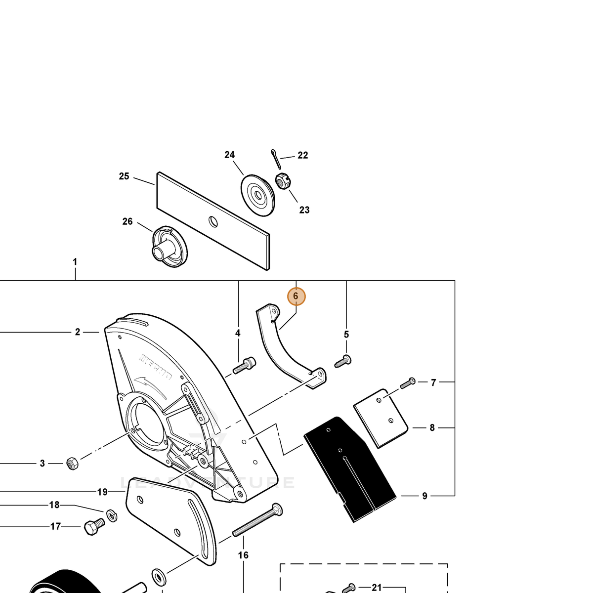 ECHO part 69902552630 — IPL diagram snippet (6x zoom, amber highlight)