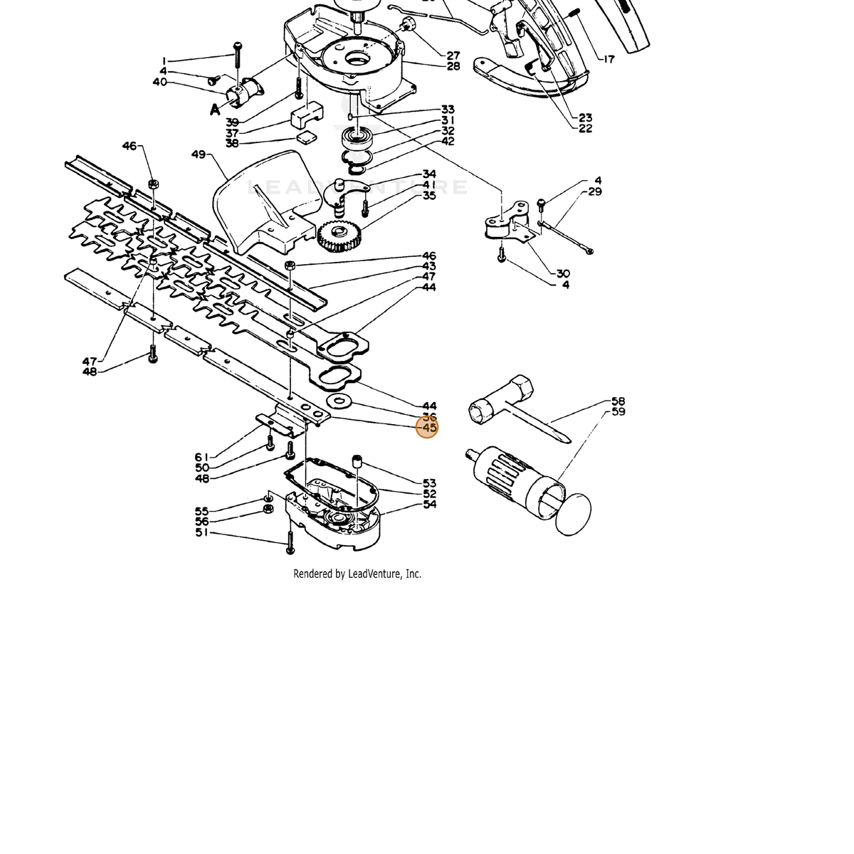 ECHO part 69910502160 — IPL diagram snippet (6x zoom, amber highlight)