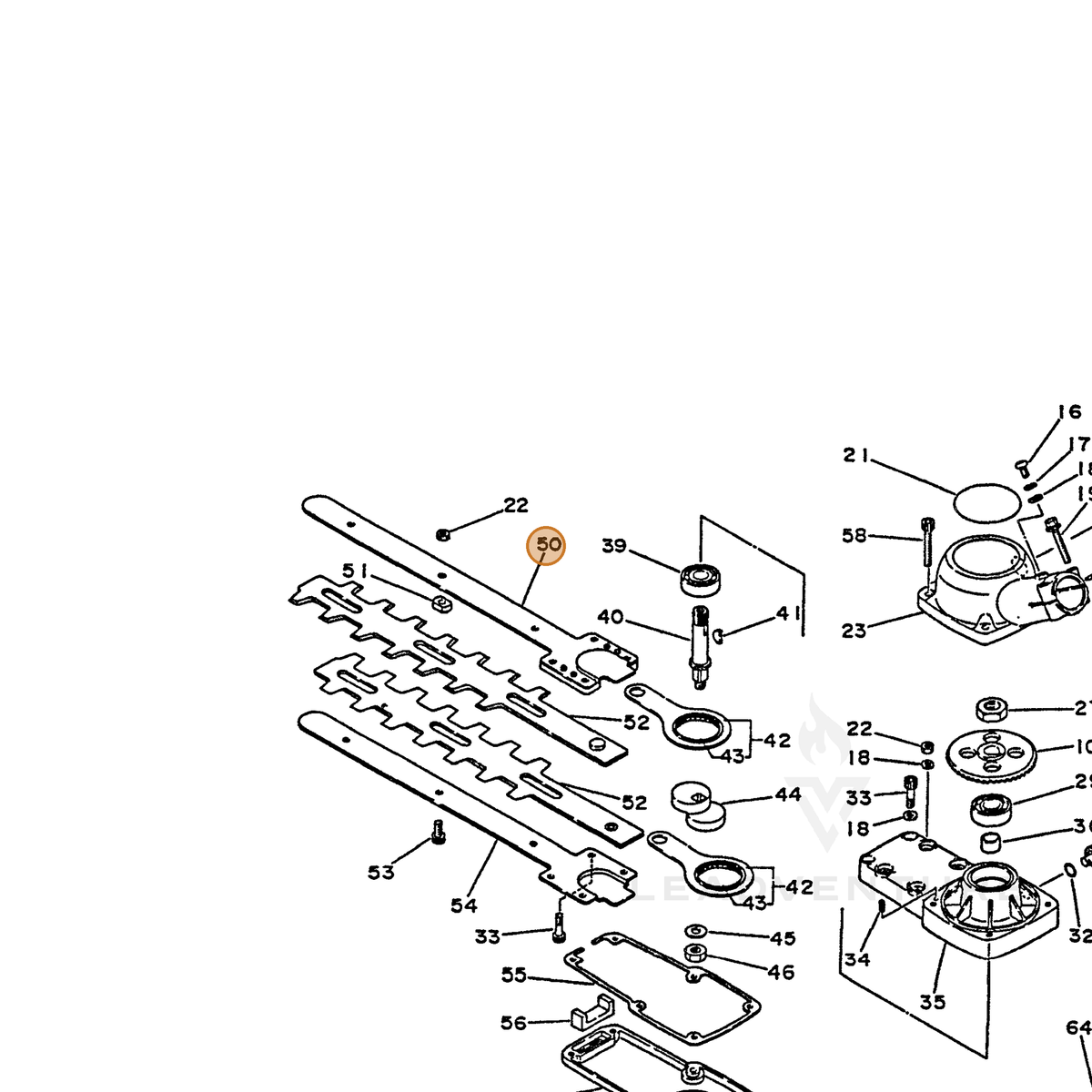 ECHO part 69911005130 — IPL diagram snippet (6x zoom, amber highlight)