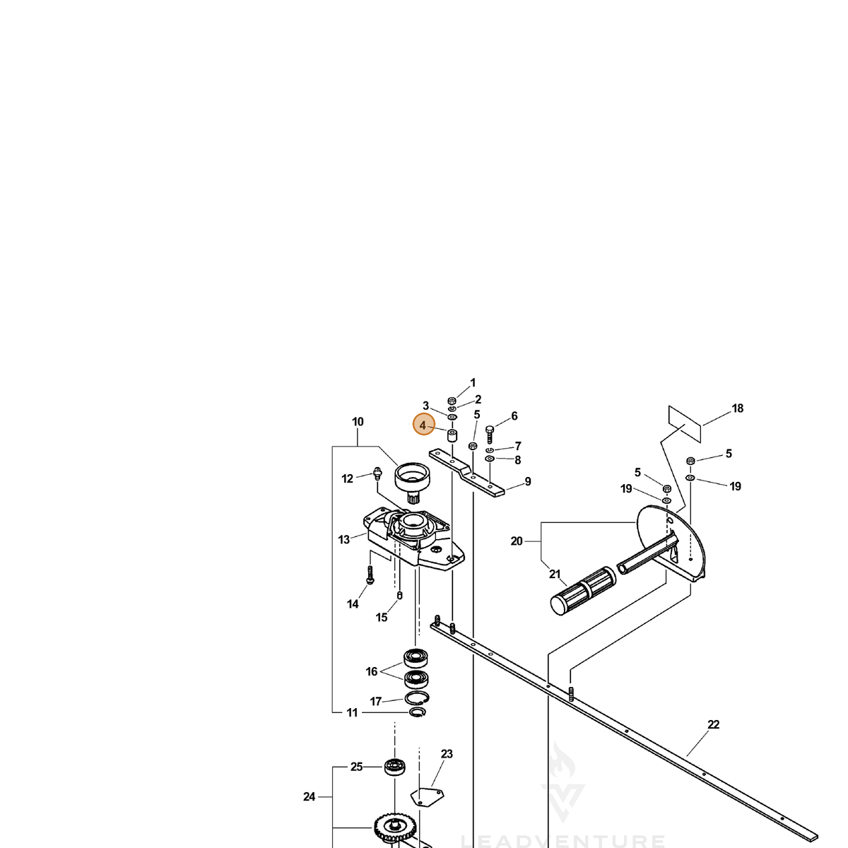 ECHO part 69911108960 — IPL diagram snippet (6x zoom, amber highlight)