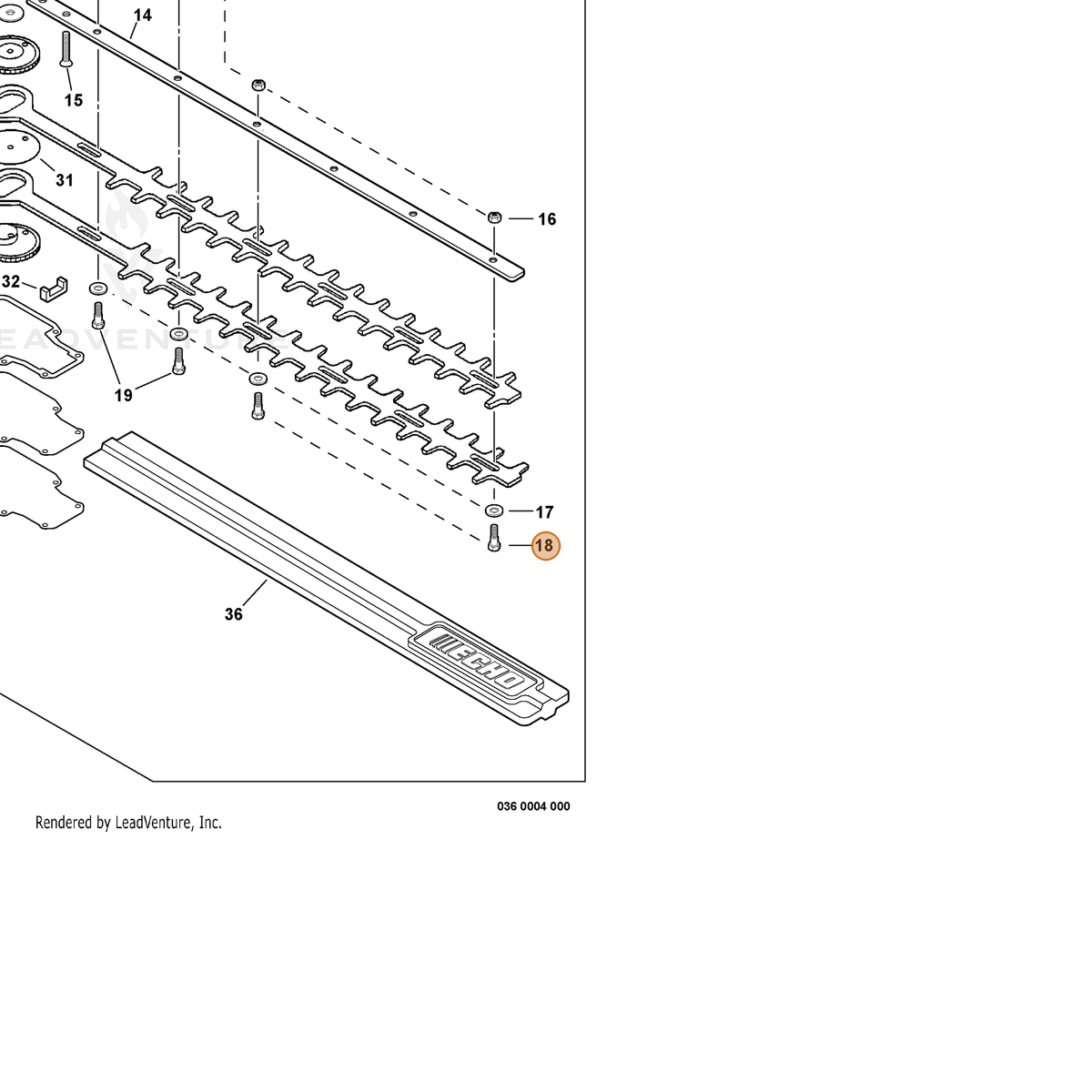 ECHO part 69911306560 — IPL diagram snippet (6x zoom, amber highlight)
