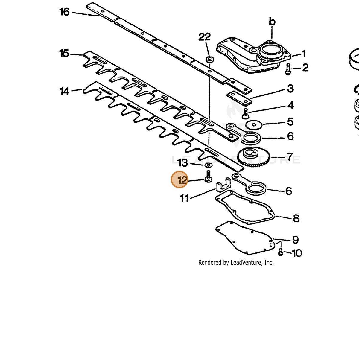 ECHO part 69911504560 — IPL diagram snippet (6x zoom, amber highlight)