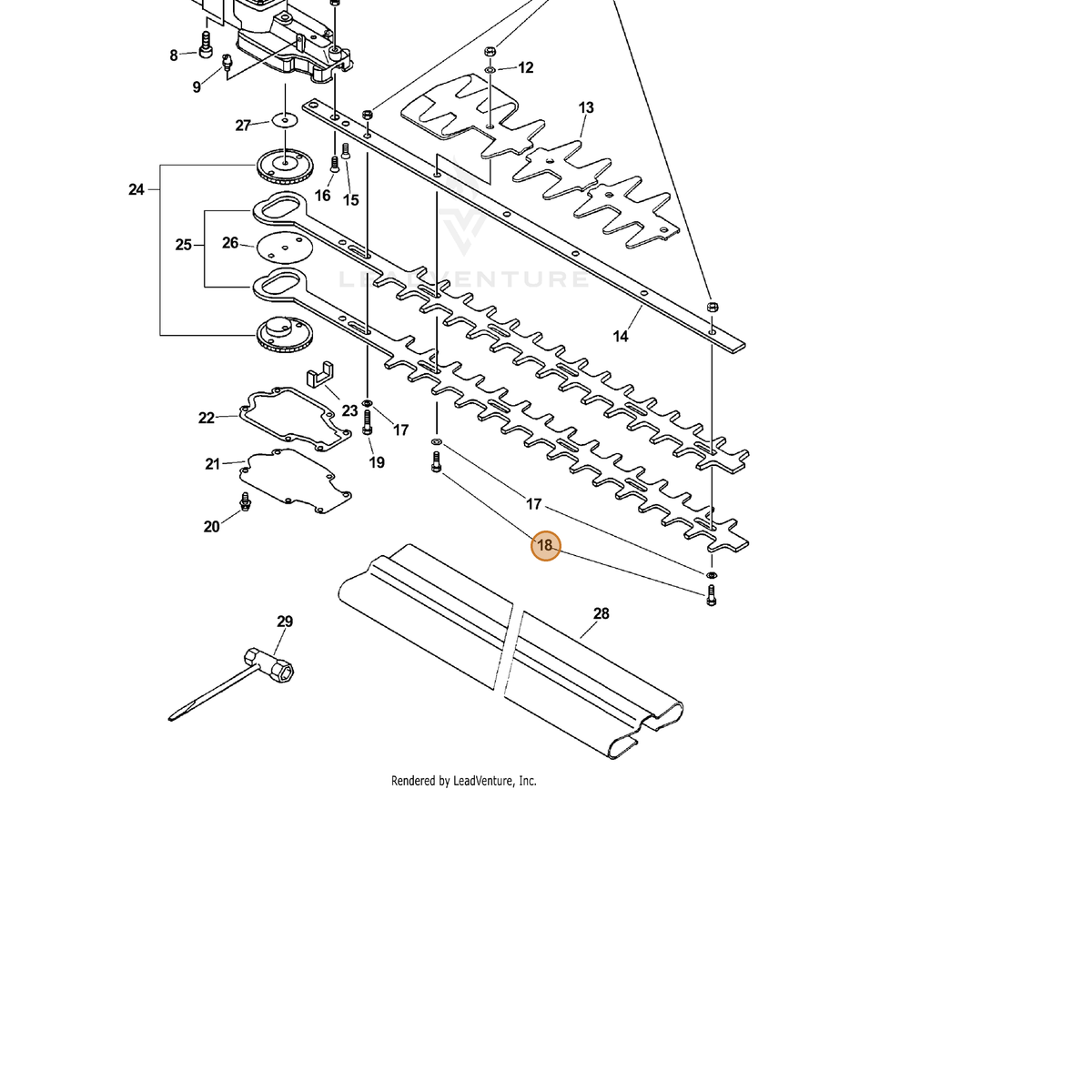 ECHO part 69911504660 — IPL diagram snippet (6x zoom, amber highlight)