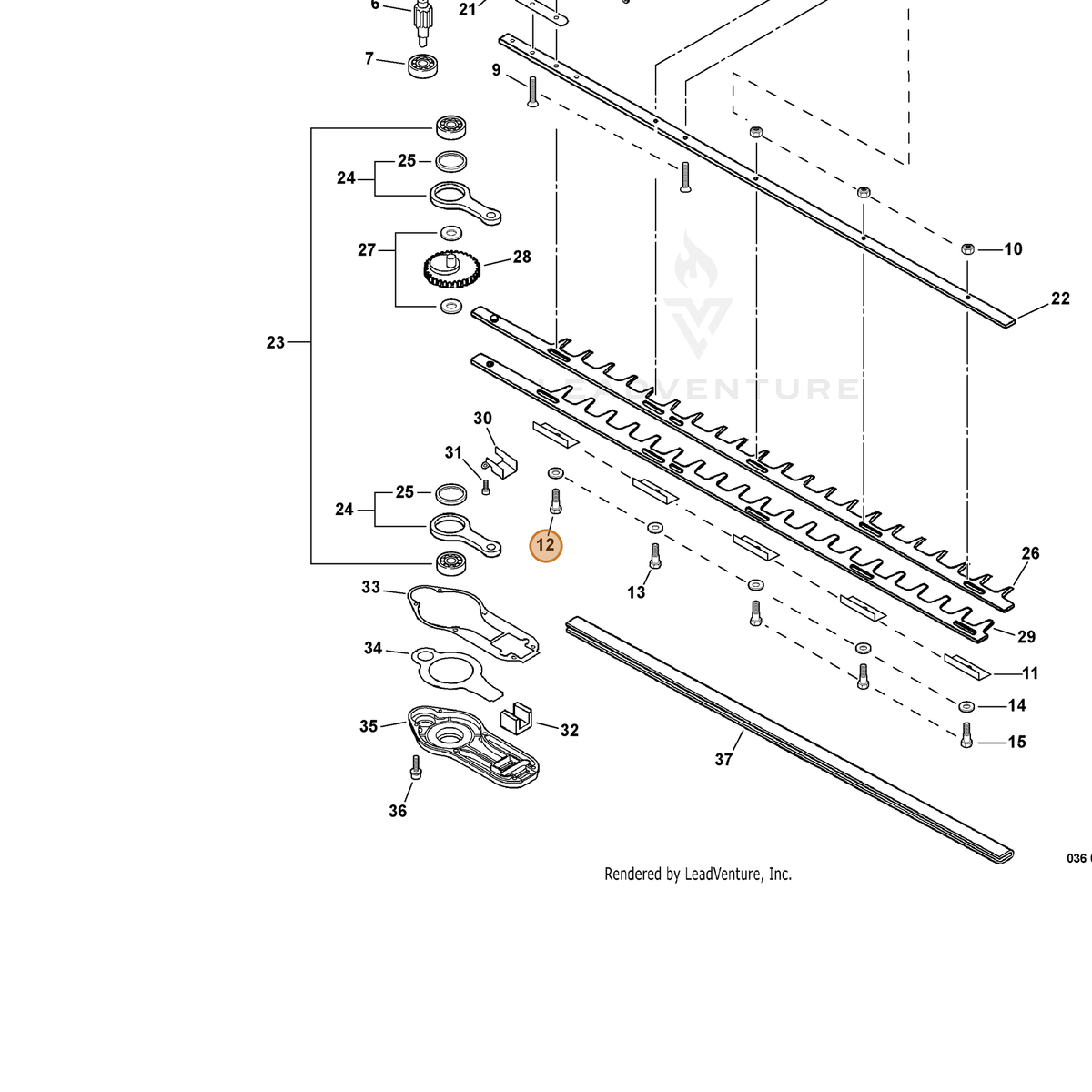ECHO part 69911508960 — IPL diagram snippet (6x zoom, amber highlight)
