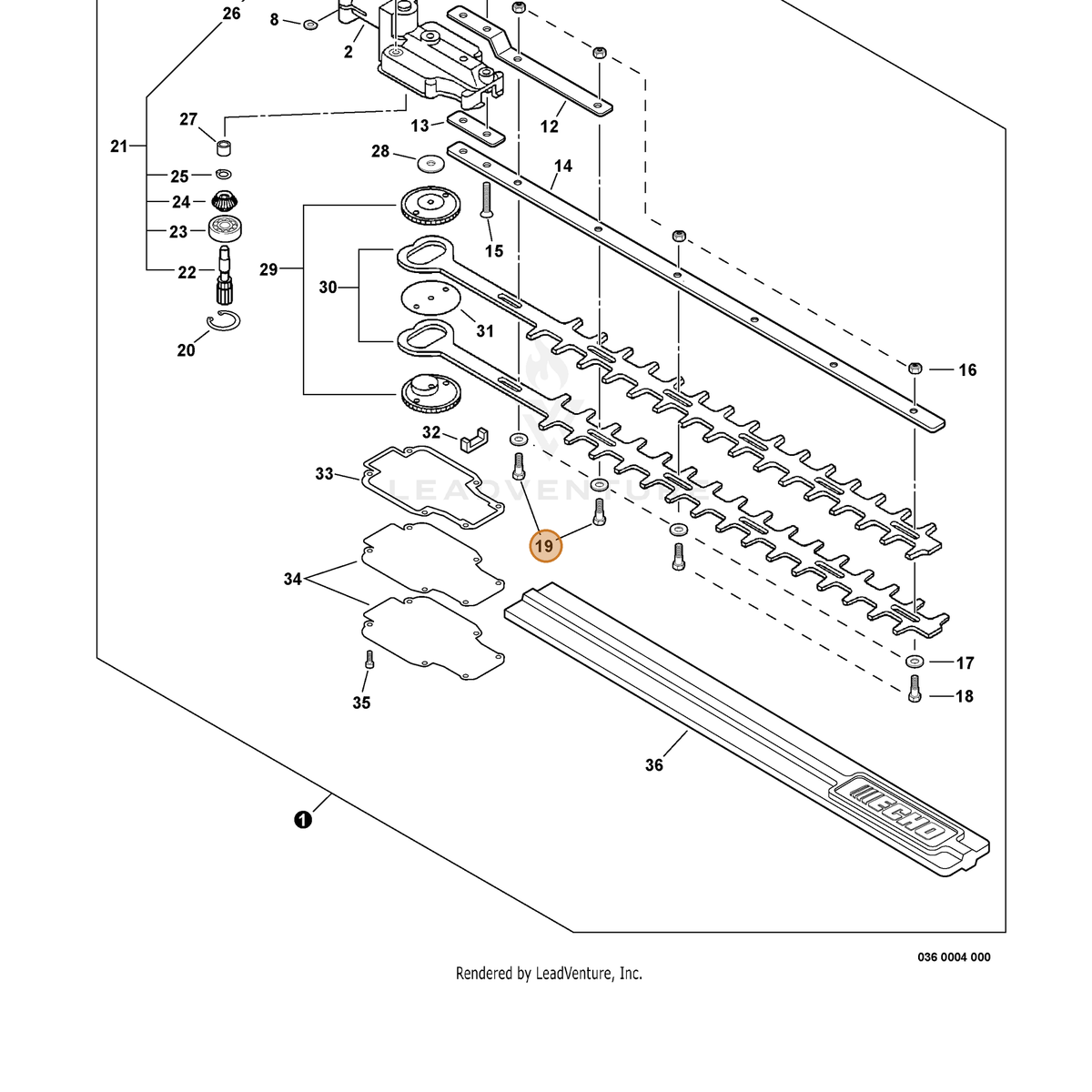 ECHO part 69911521460 — IPL diagram snippet (6x zoom, amber highlight)