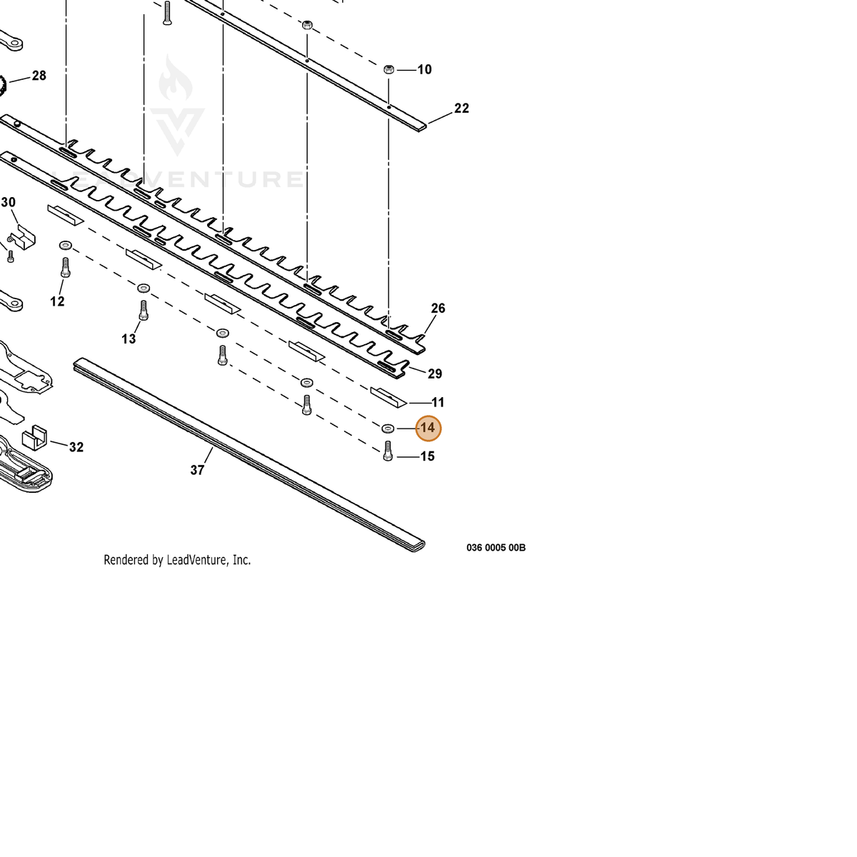 ECHO part 69911801261 — IPL diagram snippet (6x zoom, amber highlight)