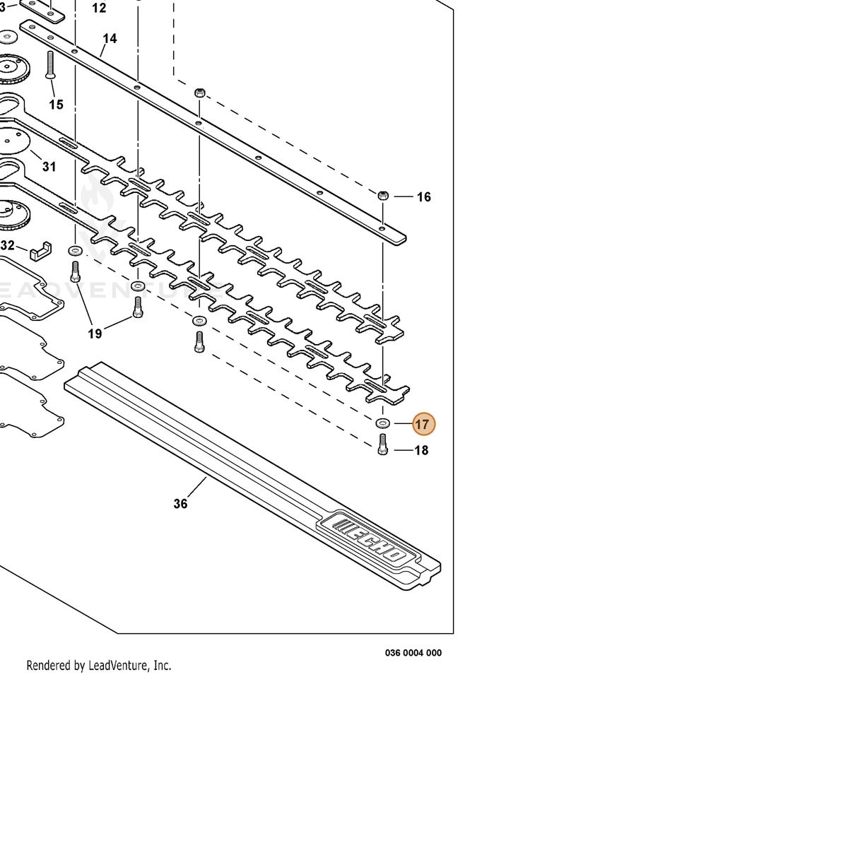 ECHO part 69911804560 — IPL diagram snippet (6x zoom, amber highlight)