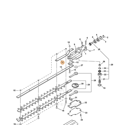 ECHO part 69912021561 — IPL diagram snippet (6x zoom, amber highlight)